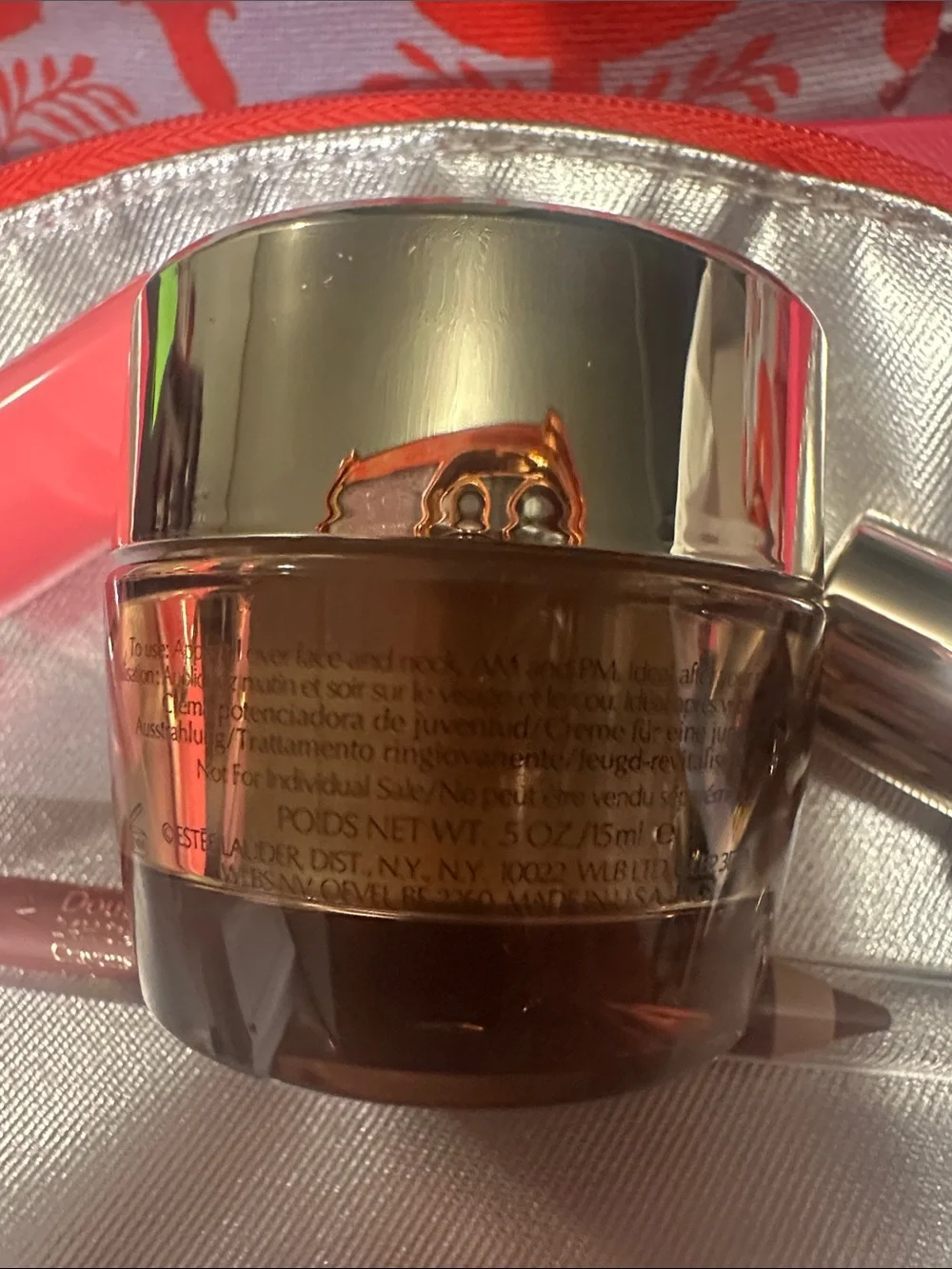 Estee Lauder Gold Jar Moisturizer with Pink and Silver Accents - Picture 8 of 9
